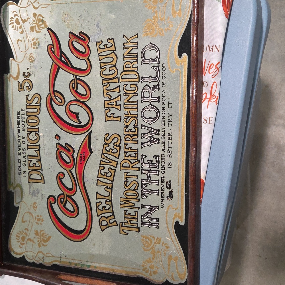 Coca-Cola Retro Sign with Red and Cream Text